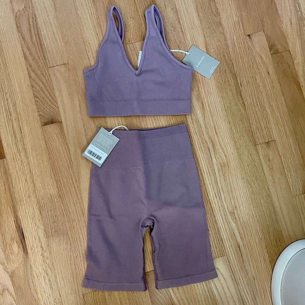 NWT Everlane active bra & short set
